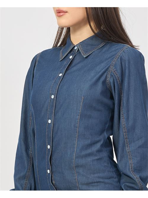 Camicia in denim Silvian Heach con colletto classico SILVIAN HEACH | GPP25148CABLUE DARK